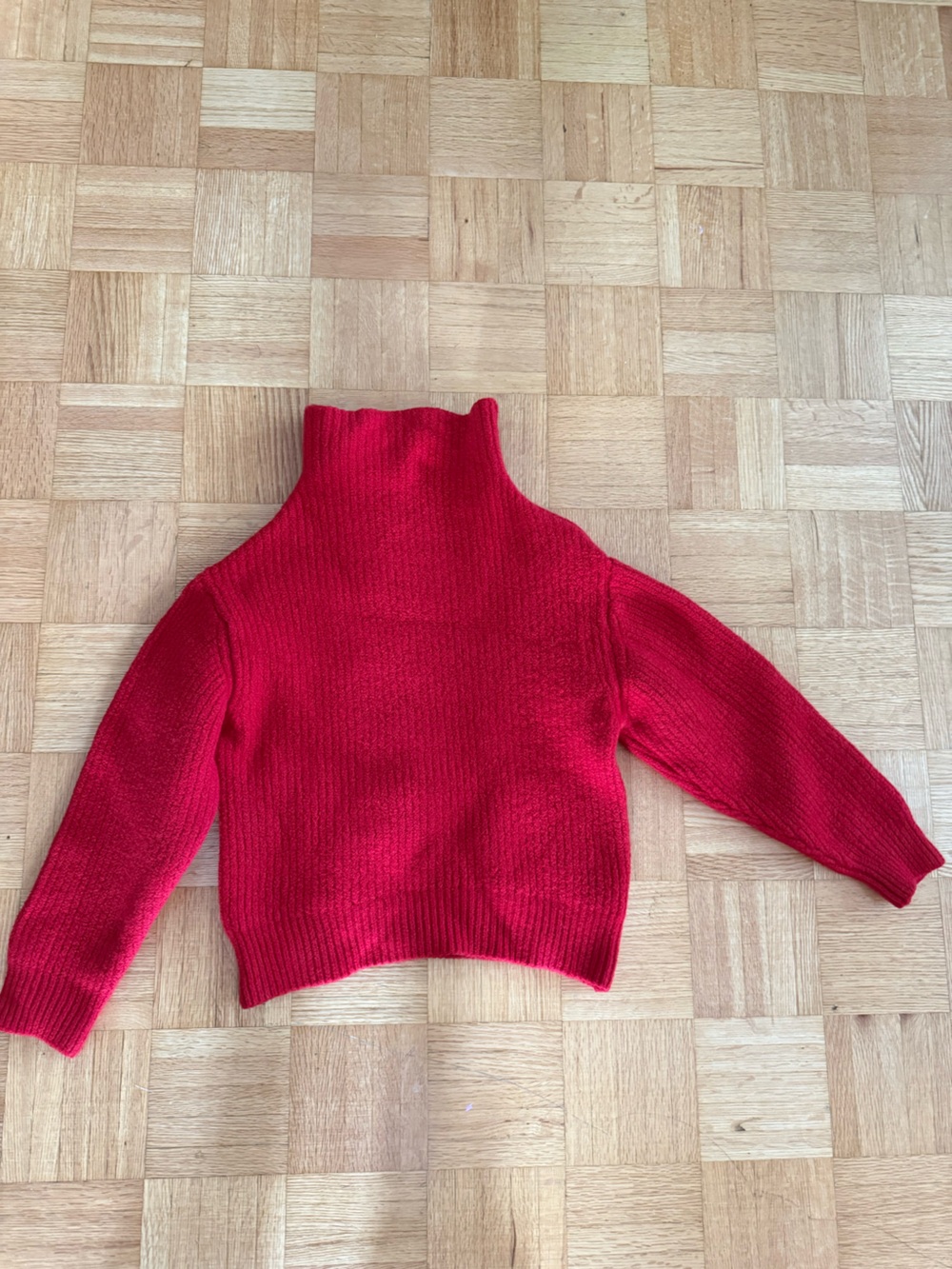 Wilfred Aritizia Red Ribbed Turtleneck Wool Sweater